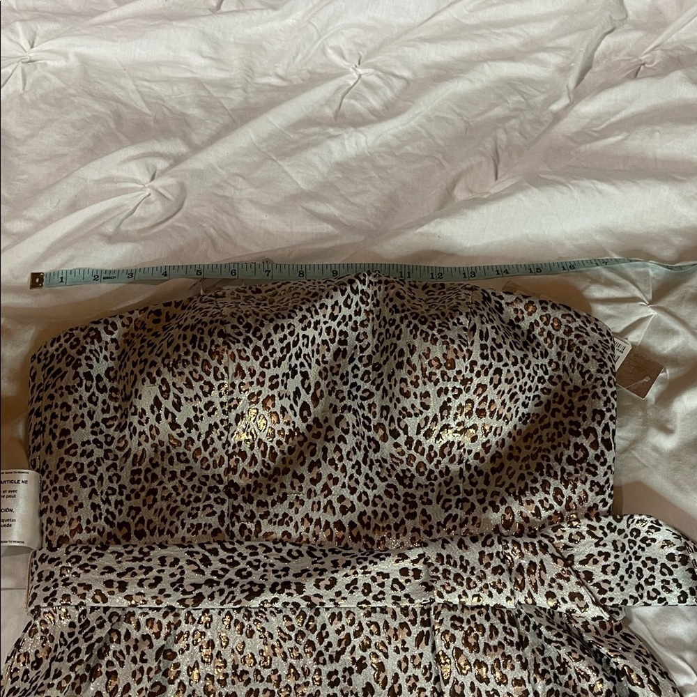 NWT Kay Unger New York LUCIA STRAPLESS Animal Print Jacquard Cocktail DRESS - Picture 12 of 13